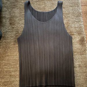 Pleats Please Issey Miyake Brown Tank Top Size 3 NWOT